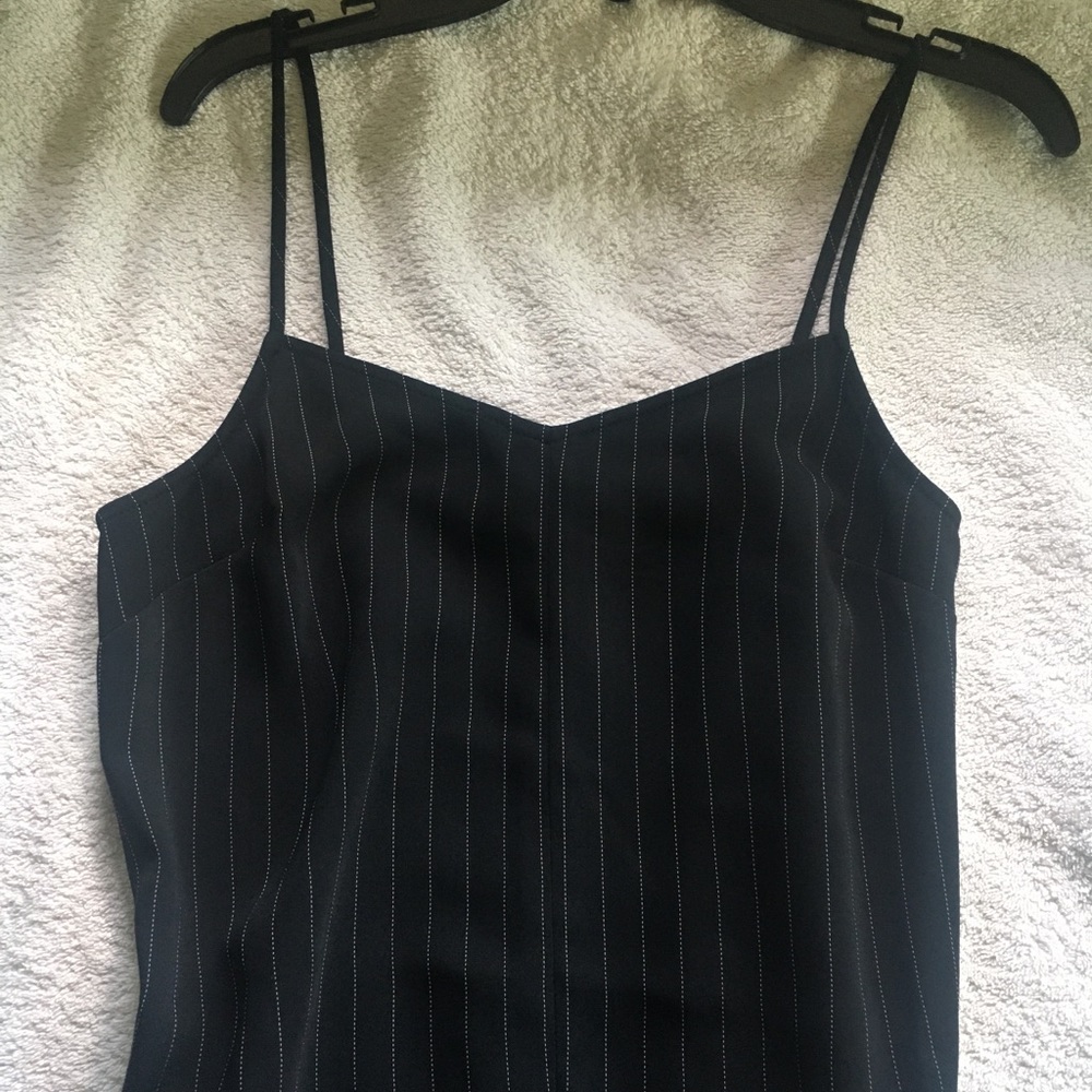 Black with white strip jumpsuit from Nordstrom
